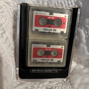 Microcassette MC-60 - Red and Black vintage one pack  includes two tapes